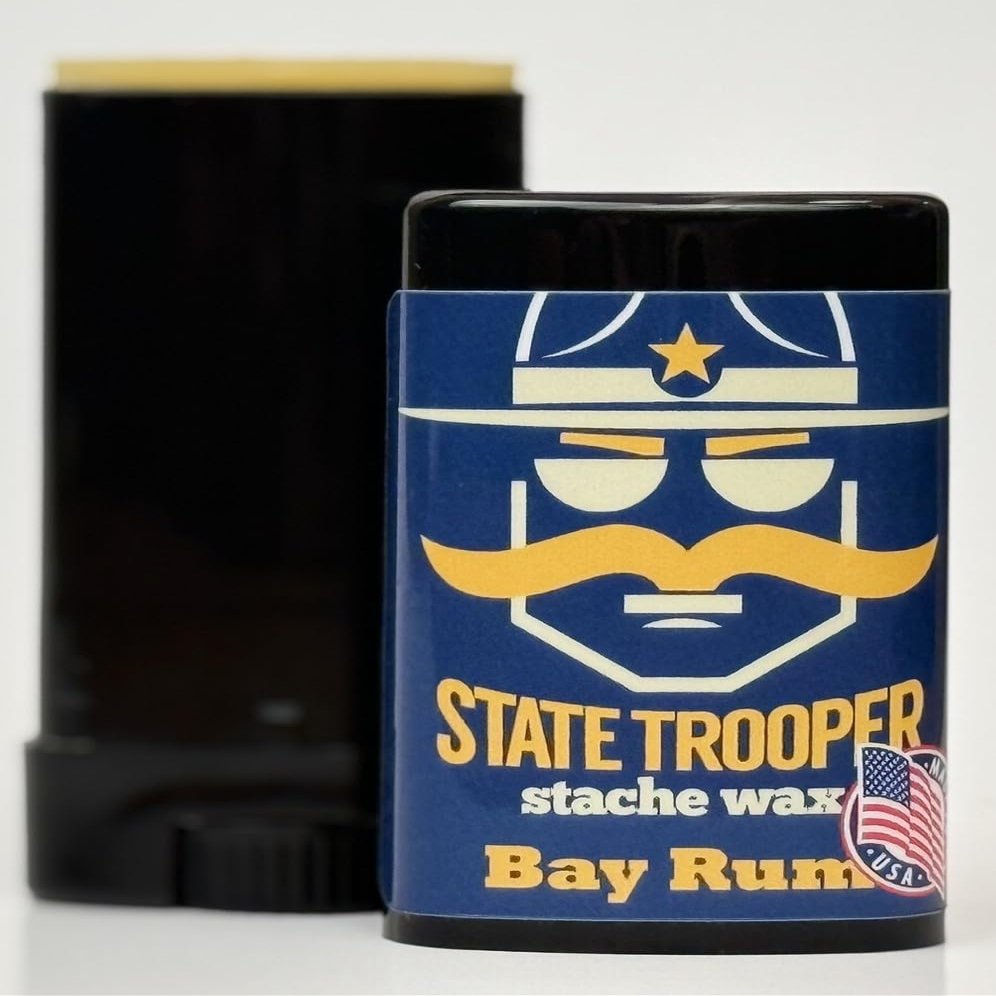Mustache Wax - Medium Hold - Bay Rum Scent - 0.5 oz Twist-Up Oval Tube