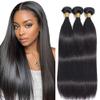 12 14 16 Inch Natural Black Color Human Hair Bundles Straight Bundle 3 Bundles 300gHuman Hair Bundles 12A Unprocessed Raw Brazilian Virgin Soft Quick Weave for Black Women view 1