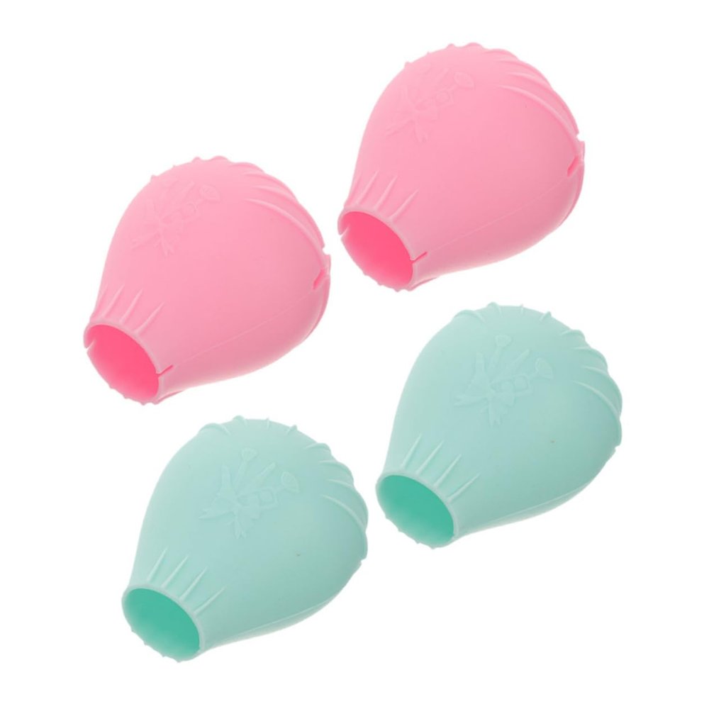 minkissy 4pcs Silicone Makeup Brush Protectors Dustproof Makeup Brush Covers for Travel Preserve Shape Silicone Caps for Home and Go Storage