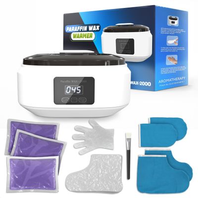 Paraffin Wax Machine for Hand and Feet Full Set Hand Wax Paraffin Machine 3400ml Fast Heating, Keep Warm, Adjustable Temperature (Two Modes) for Moisturizing Spa | Soft and Smooth Skin at Home