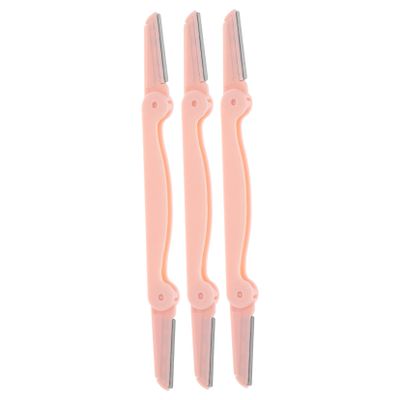 FOMIYES 3pcs Double Head Stainless Steel Eyebrow Trimmer Razor for Women Portable Easy to Clean Makeup Tool