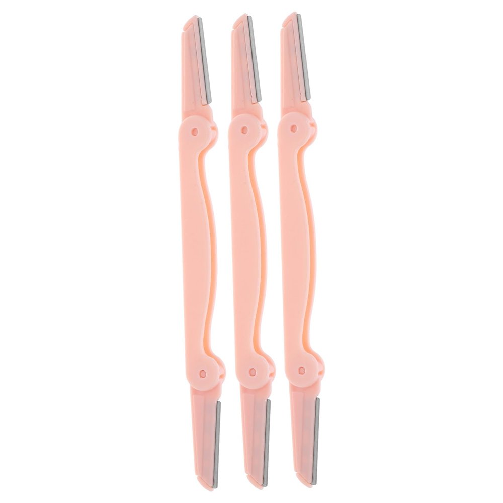 FOMIYES 3pcs Double Head Stainless Steel Eyebrow Trimmer Razor for Women Portable Easy to Clean Makeup Tool