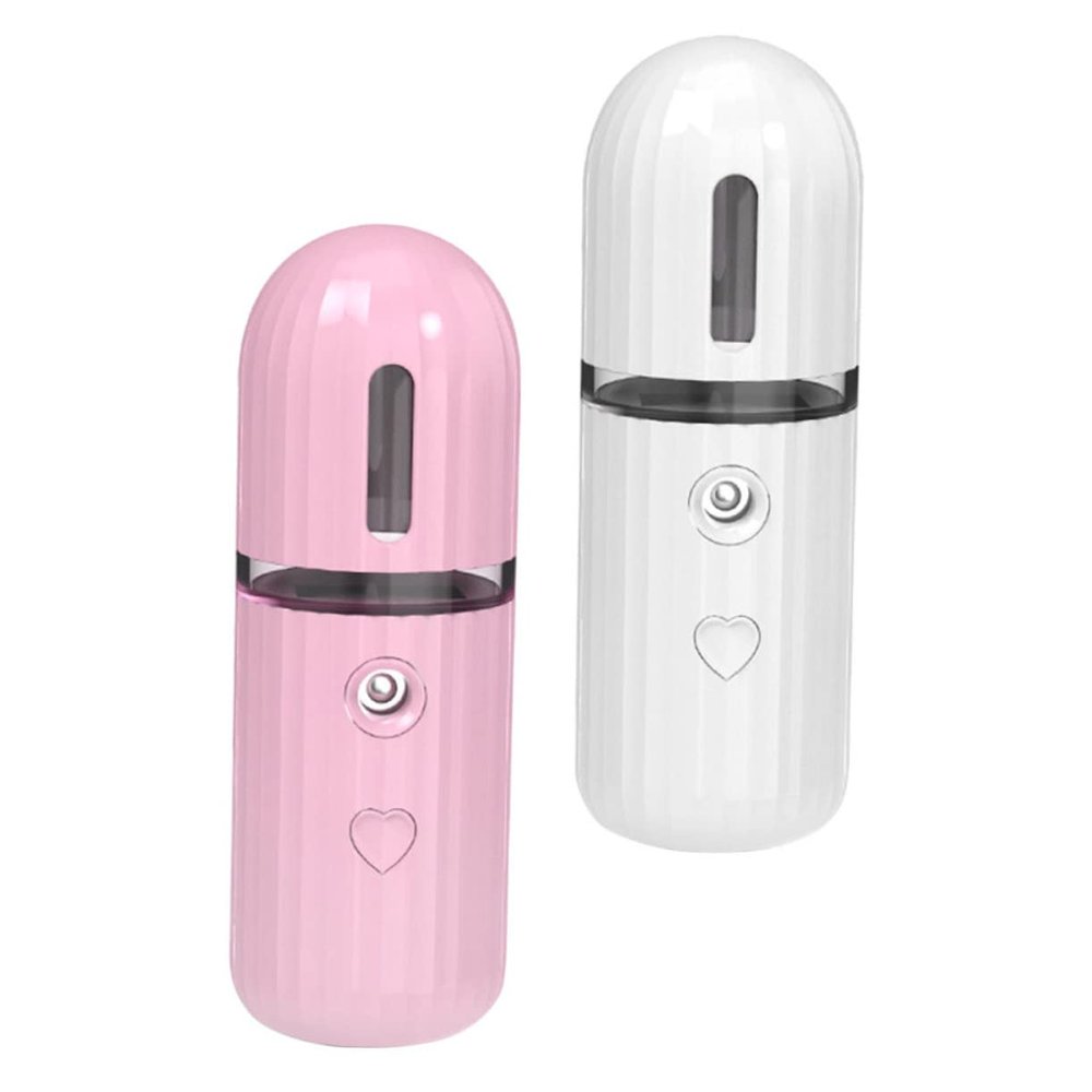PartyKindom Handy Moisturizing Mist Sprayer 2-Pack Portable USB Rechargeable Facial Humidifier for Hydration and Skin Care for Travel and Daily Use