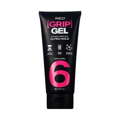 Red by Kiss Power Grip Gel Long-Lasting Hold, Frizz-Free, High Shine, Protein Complex, Edge Control & Curl Definition (Ultra Hold, 5 oz)
