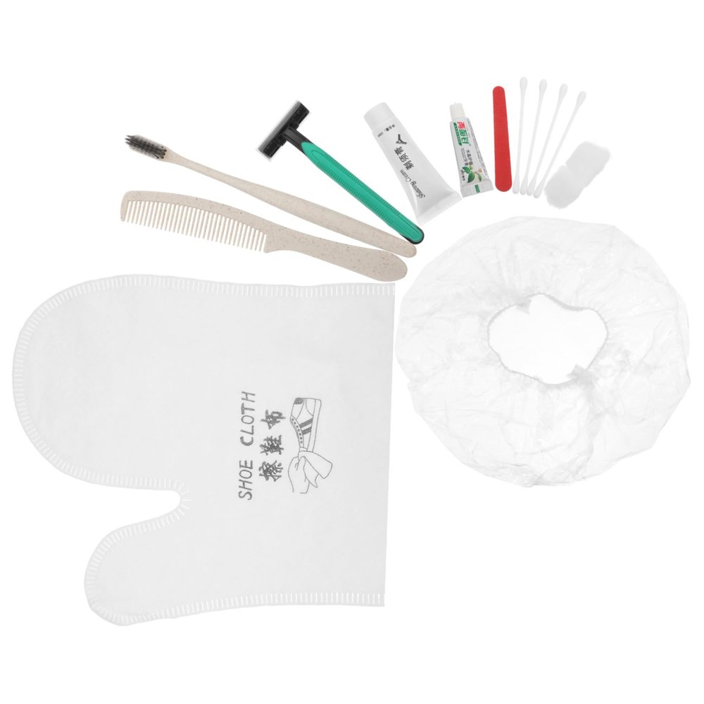 Didiseaon 1set Disposable Hotel Toiletries Kit for Travel Random Color Includes Toothbrush Comb Nursing Bag Shower Cap for Homestay and Hospitality Use