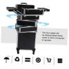 Didiseaon Large Capacity Makeup Suitcase Sections Rolling Train Case Beauty Organizer view 2
