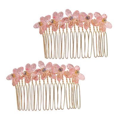 VICASKY 2pcs Sparkling Crystal Hair Comb Rhinestone Side Comb for Women for Weddings