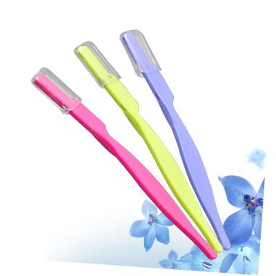 Didiseaon 3pcs Stainless Steel Brow Razor Portable Face Trimmer Eyebrow Shaper Kit for Women Girls Professional Makeup Tool