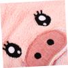 FOMIYES Face Towel Moisturizing Function Soft Coral Fleece Warmer for Spa Skin Cartoon Pig Design Deep Cleansing Facial Steamer Towel for Boys and and Adults Pink view 3