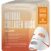 Body Restore Natural Collagen Face Mask 5 Pack  Korean Skin Care Mask with Fermented Coconut Water, Christmas Stocking Stuffers, White Elephant, Birthday Gifts for Women & Men, Dry Skin - Glow view 1