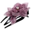 Didiseaon Elegant Flower Hair Clip French Style Decorative Clamp for Women for Updos and Casual Styles Fabric Flower Design Purple for Parties and Daily Wear view 1