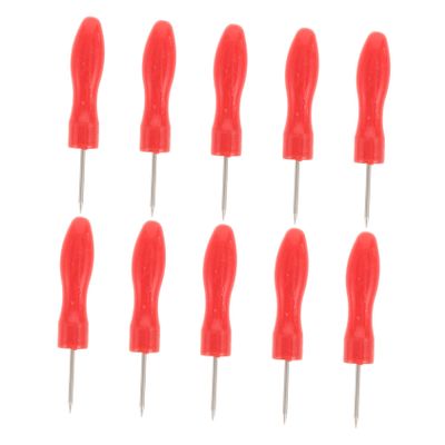 10Pcs Eyelash Bottle Piercing Needles Tool Stainless Steel Nozzle Pins for Salon Supplies Blocking Design for Lash Extension Applications Handle