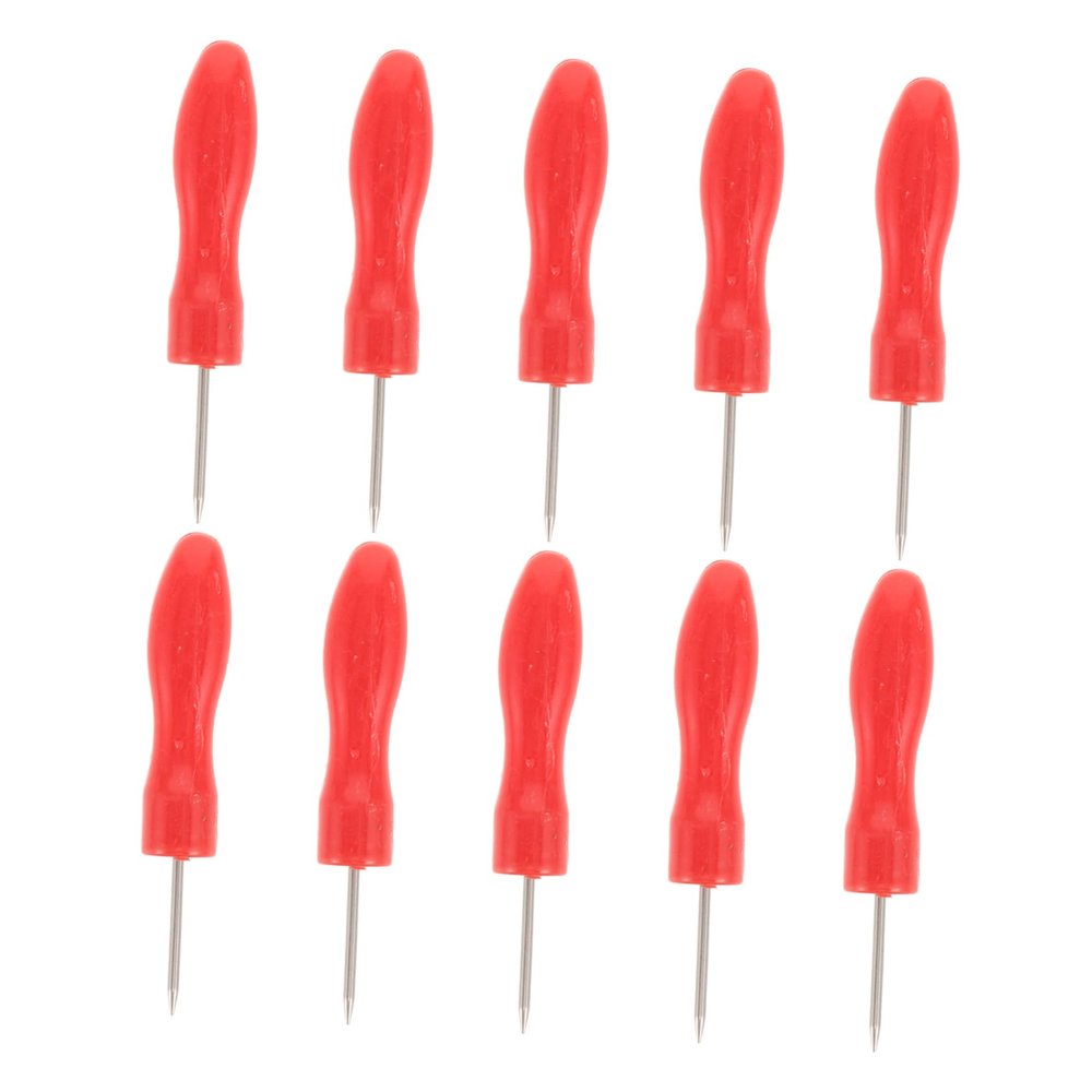 10Pcs Eyelash Bottle Piercing Needles Tool Stainless Steel Nozzle Pins for Salon Supplies Blocking Design for Lash Extension Applications Handle