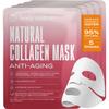 Body Restore Natural Collagen Face Mask 5 Pack  Korean Skin Care Mask with Fermented Coconut Water, Christmas Stocking Stuffers, White Elephant, Birthday Gifts for Women & Men, Dry Skin - Anti-Aging view 1