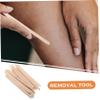 Ipetboom 100Pcs Wooden Sticks for Hair Removal Applicator Tool Edge Waxing Spatula Thickened Design for Body and Eyebrow Waxing view 3
