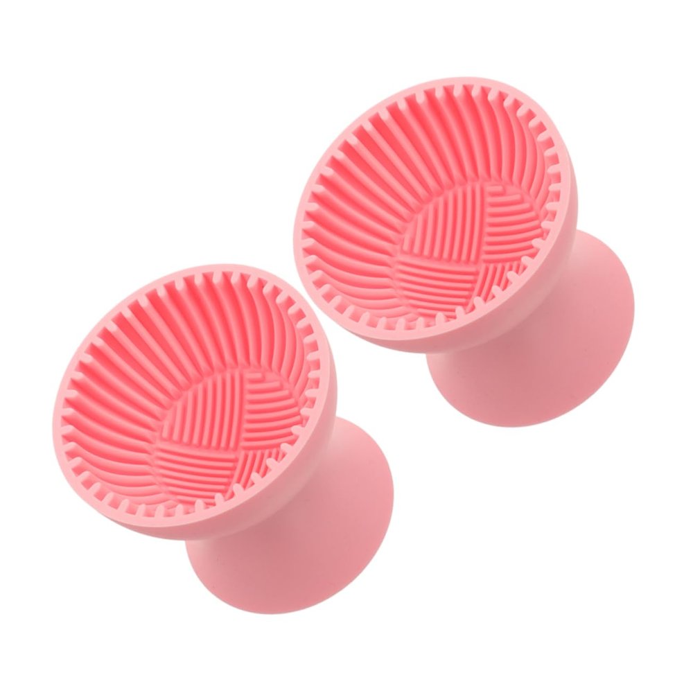 FOMIYES 2pcs Silicone Makeup Brush Cleaner Bowl Brush Cleaner Cup Makeup Cleanser Pad Professional Cleaning Tool Versatile Cleaning Bowl