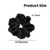 2 Pieces Jumbo Satin Silk Scrunchies for Women 7.5 Inches Large Oversize Scrunchies For Thick Hair Ties Hair Ornament (Black and Brown) view 3