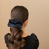 2 Pieces Jumbo Satin Silk Scrunchies for Women 7.5 Inches Large Oversize Scrunchies For Thick Hair Ties Hair Ornament (Black and Brown) view 4