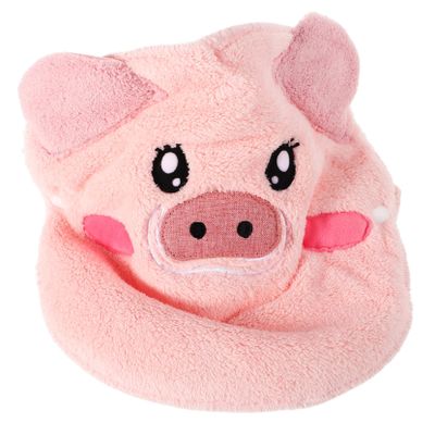 FOMIYES Hot Compress Towel Mask for Face Reusable Fleece Cartoon Pig Design Moisturizing Facial Towel for Spa and Home Use Care Essential
