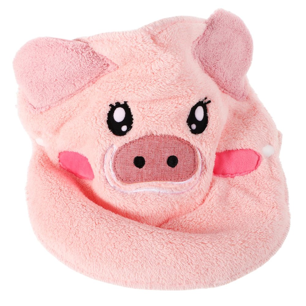 FOMIYES Hot Compress Towel Mask for Face Reusable Fleece Cartoon Pig Design Moisturizing Facial Towel for Spa and Home Use Care Essential