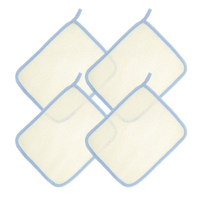 FOMIYES 4pcs Double-sided Exfoliating Washcloths Nylon Soap Foaming Body Scrubber for Spa Bath and Skin Care Lightweight Travel-friendly Towel Beige