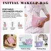Fohufo Travel Essentials - Portable Travel Makeup Bag Set for Women, Portable Initial Travel Toiletry Bag, Makeup Pouch Organizer Cosmetic Bag Birthday Gifts for Women, Pink Letter D view 3