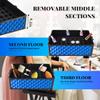 AROUS Rolling Makeup Train Case 4 in 1 Cosmetology Case on Wheels Large Storage Cosmetic Trolley with Key Salon Barber Case Traveling Cart Trunk, Blue view 4