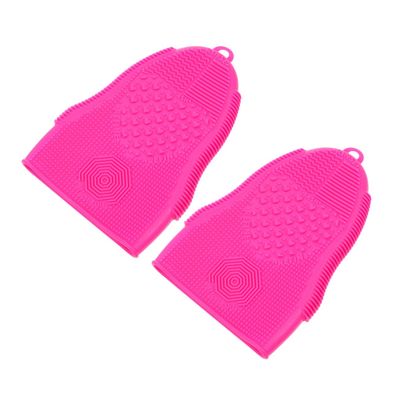 FOMIYES 2pcs Silicone Makeup Brush Cleaner Pad Portable Cleaning Mat for Brushes Cosmetic Tools Gentle Silicone Material Compact Design for Home Travel Use