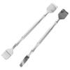 FOMIYES 2Pcs Stainless Steel Blackhead Remover Facial Scraper Tool Flat Curved Spatulas for Deep Pore Cleansing Face Massager Beauty Treatment Reusable Skincare view 1