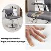 Barber Chairs for Barbershop with Armrests 360 Swivel Hydraulically Liftable Leather Salon Chair with A Silver Stainless Steel Base and Footrest for Barbershop Hair Salon Spa(Black) view 4