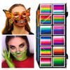 12 Colors Face Body Paint Palette,Split Cake Face Paint Palette FX Makeup, Water Activated Non Toxic Rainbow Body Painting with Brush for Halloween Makeup,Festivals & Events view 2