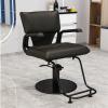 Barber Chairs for Barbershop with Armrests 360 Swivel Hydraulically Liftable Leather Salon Chair with Black Stainless Steel Base and Footrest for Barbershop Hair Salon Spa(Black) view 1