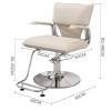 Barber Chairs for Barbershop with Armrests 360 Swivel Hydraulically Liftable Leather Salon Chair with Black Stainless Steel Base and Footrest for Barbershop Hair Salon Spa(Black) view 2