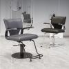 Barber Chairs for Barbershop with Armrests 360 Swivel Hydraulically Liftable Leather Salon Chair with Black Stainless Steel Base and Footrest for Barbershop Hair Salon Spa(Black) view 3