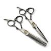 Professional Hair Cutting Shears Professional 6inch Black Damascus Scissor Tiger Hair Cutting Scissors Haircut thinning Barber Cut Shears Hairdressing ScissorsThinning (Set With Bag) view 2