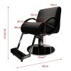 Salon Chairs for Hair Stylists with Spring Cushion 360 Rotation Free Lifting Leather Barber Chairs for Barbershop with Silver Stainless Steel Base and Footrest(Black) view 2