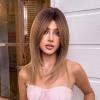 Nuxovin Human Hair Long Light Blonde Wig, Layered, Heat Resistant, Natural, Lightweight for Daily & Party Wear (Gradient Brown,12inch) view 1