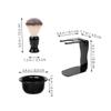 Baluue 1 Set Beard Set Razors for Men Mustache Grooming Kit Razor Holder Beard Brush Bowl Shaving Brush and Bowl Shaving Brush Razor Stand Razor Brush Stand Black Nylon view 2