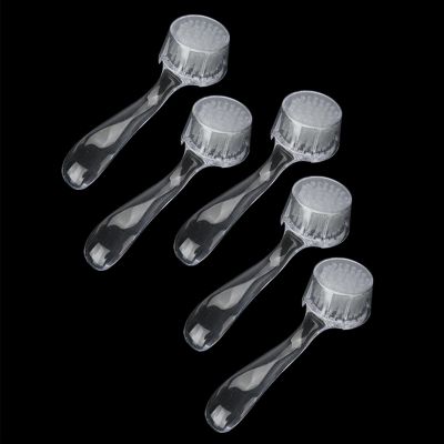 CYSFETENA 5Pcs Soft Skin Friendly Dust Brush for Nails, White Portable Nail Art Tools, Nail Dust Brush with Comfortable Handle for Nails, Manicure, Pedicure Care Tools