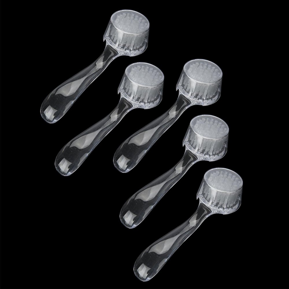 CYSFETENA 5Pcs Soft Skin Friendly Dust Brush for Nails, White Portable Nail Art Tools, Nail Dust Brush with Comfortable Handle for Nails, Manicure, Pedicure Care Tools