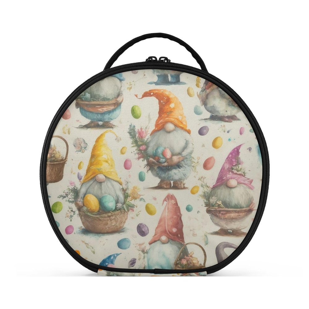 Takiito Easter Eggs Gnomes Travel Makeup Case Portable Makeup Box Artist Cosmetic Case Organizer With Adjustable Dividers