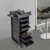 7-Tier Salon Rolling Cart with Locking Drawers - Professional Hair Stylist & Barber Station Organizer with 4 Universal Wheels, Tool Holders & Storage Cabinet for Beauty Salon Supplies (Black) view 2