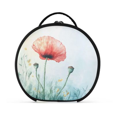 Takiito Flower in Meadow Travel Makeup Case Portable Makeup Box Artist Cosmetic Case Organizer With Adjustable Dividers