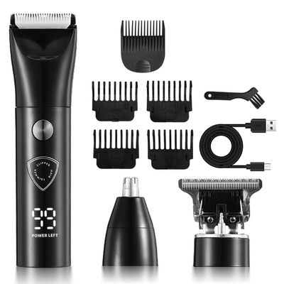 Ball Trimmer Grooming Kit Rechargeable for Hair Clipper Nose Bikini Groin Men Women (Black)