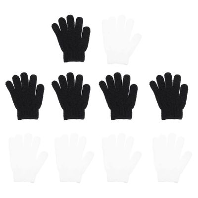 BATHVEVE 10pcs Bath Exfoliating Gloves Skin Cleaning Mittens for Body Scrubbing Comfortable Five-finger Shower Gloves for All Skin Types and Colors