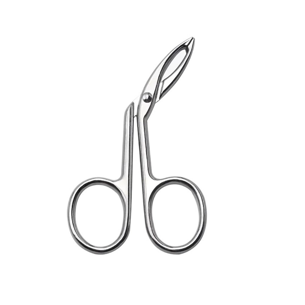 Eyebrow Pliers Clip Scissors Tweezers Straight Pointed Stainless Steel Eyebrow Plucking Makeup Beauty Tools(Silver)
