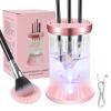 Electric Makeup Brush Cleaner Machine, Automatic USB Cosmetic Brushes Cleaner Tool Makeup Brush Cleaner for Makeup Sponges and Brushes, Washing and Drying Holder Combined(Pink) view 1