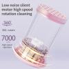 Electric Makeup Brush Cleaner Machine, Automatic USB Cosmetic Brushes Cleaner Tool Makeup Brush Cleaner for Makeup Sponges and Brushes, Washing and Drying Holder Combined(Pink) view 4