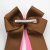 10pcs Cowgirl Hair Bow with Glitter Boot Charm, Pink and Brown Ribbon, Western Style riding hair bows cow long streamer hair clips (06) view 3