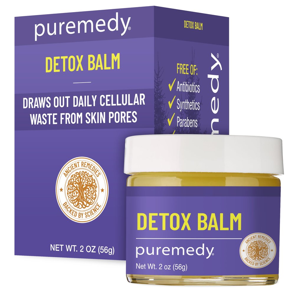 Puremedy Detox Balm, Organic Herbal Skin Treatment with Elderflower and Calendula, 2 oz
